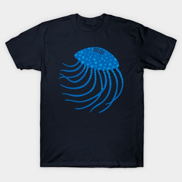 BLUE JELLYFISH Funny Undersea Ocean Creature with Tentacles - UnBlink Studio by Jackie Tahara T-Shirt by UnBlink Studio by Jackie Tahara